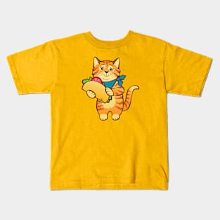 Cat with Taco Kids T-Shirt